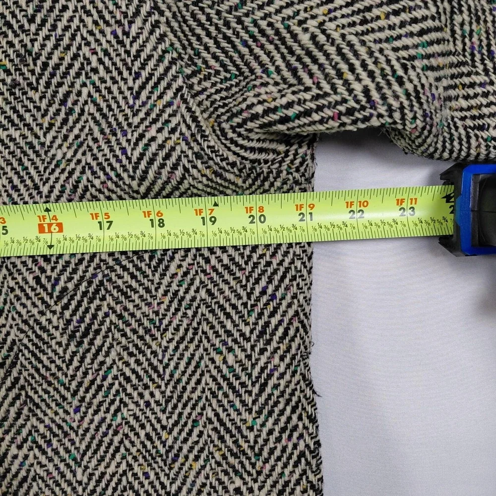 Vintage‎ Woolrich Wool Jacket Peacoat Rainbow Tweed Full Neck Button Grannycore